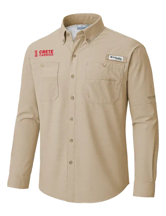 Columbia Fossil PFG Tamiami II Long SleeveShirt w/Crete Carrier Logo