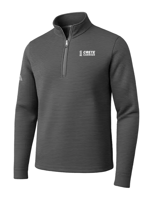 Adidas Medium Grey Spacer Quarter-Zip Pullover w/Crete Carrier Logo