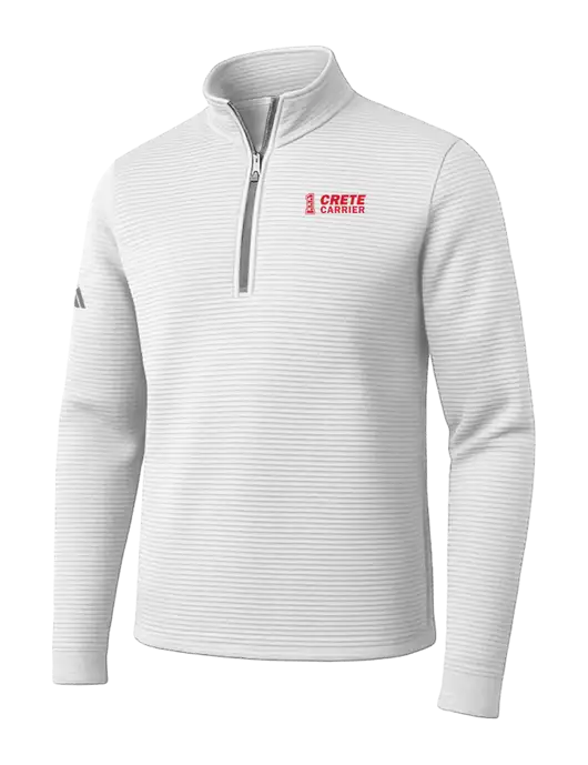 Adidas White Spacer Quarter-Zip Pullover w/Crete Carrier Logo