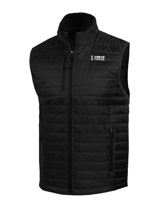 Packable Black Puffy Vest w/Crete Carrier Logo