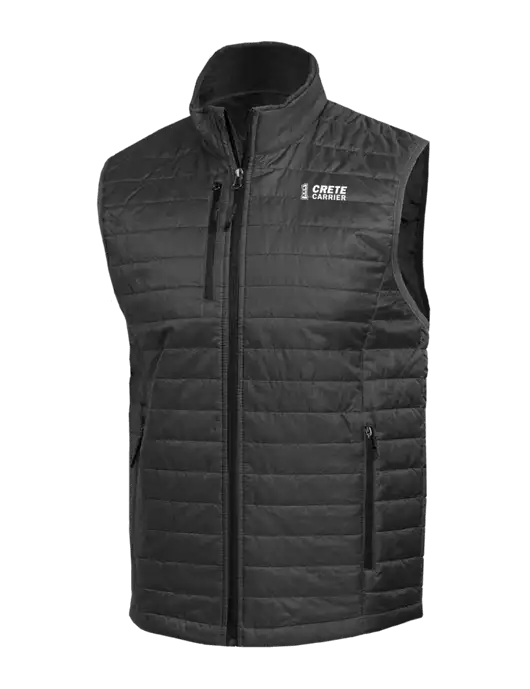 Packable Dark Grey Puffy Vest w/Crete Carrier Logo