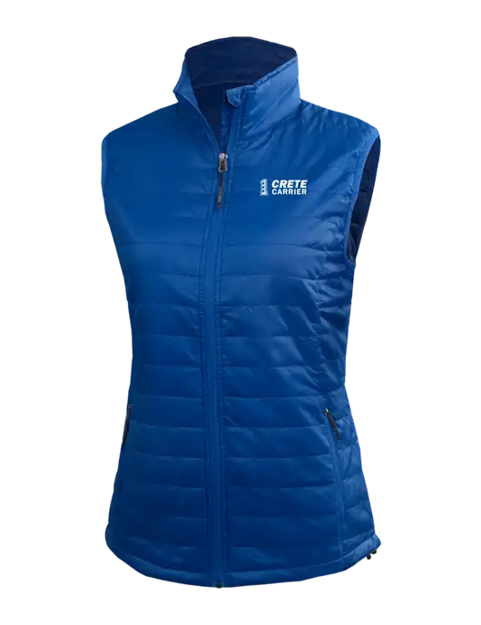Womens Packable Royal Puffy Vest w/Crete Carrier Logo