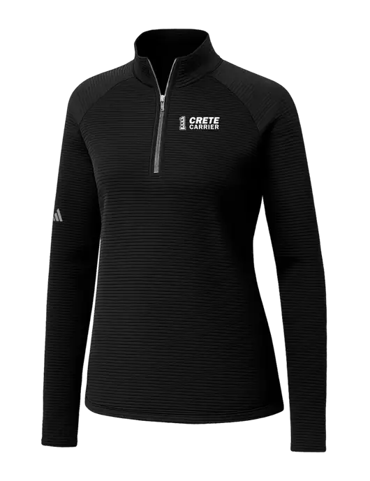 Adidas Womens Black Spacer Quarter-Zip Pullover  w/Crete Carrier Logo