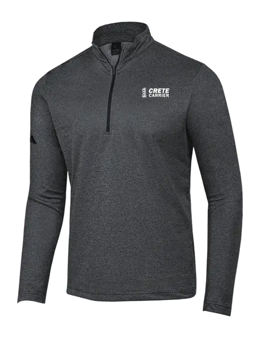 Adidas Black Melange Space Dyed Quarter-Zip Pullover w/Crete Carrier Logo