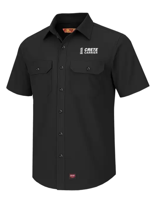 Red Kap Black Short Sleeve Solid Ripstop Shirt w/Crete Carrier Logo