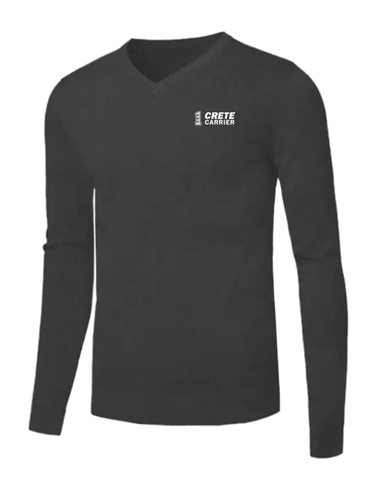 Brooks Brothers Medium Grey Heather Washable Merino V-Neck Sweater w/Crete Carrier Logo
