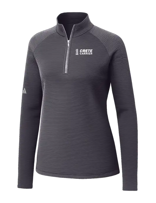 Adidas Womens Medium Grey Spacer Quarter-Zip Pullover  w/Crete Carrier Logo