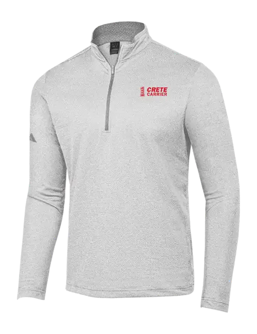 Adidas Light Grey Heather Space Dyed Quarter-Zip Pullover w/Crete Carrier Logo