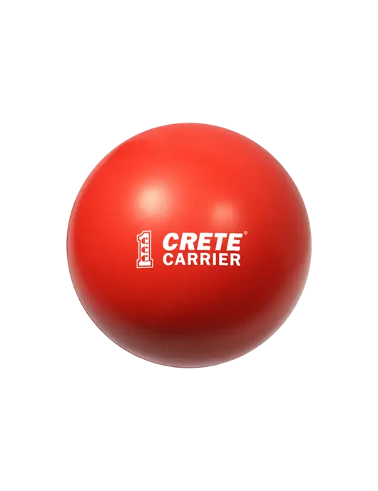 Red Stress Reliever Ball w/Crete Carrier Logo