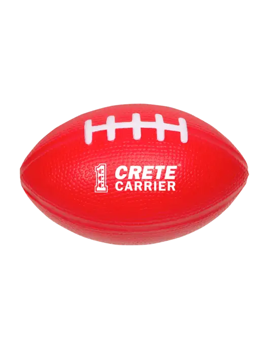 Red Stress Reliever Football w/Crete Carrier Logo