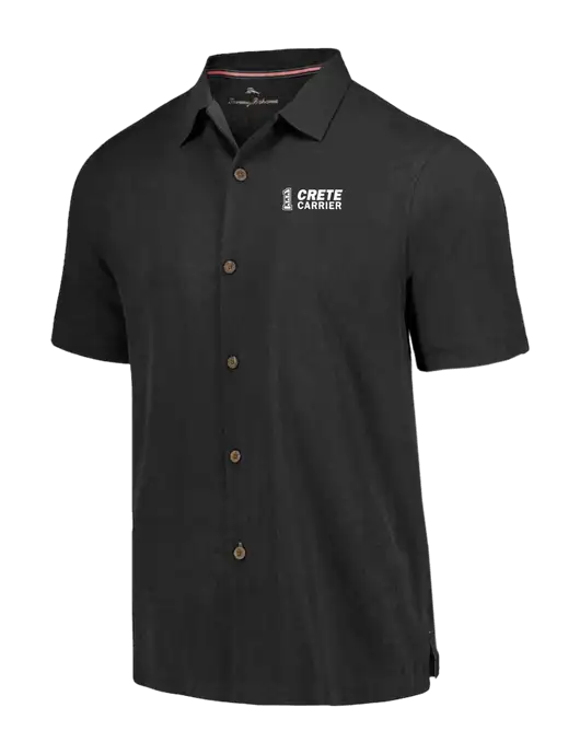 Tommy Bahama Black Tropic Isles Short Sleeve Shirt w/Crete Carrier Logo