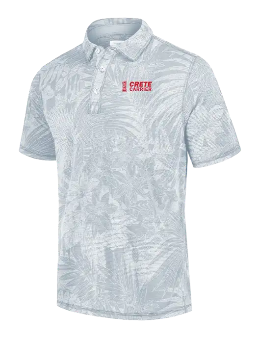 Tommy Bahama Light Grey Santiago Paradise Polo w/Crete Carrier Logo