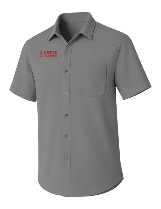 Light Grey Short Sleeve UV Dockside Shirt w/Crete Carrier Logo