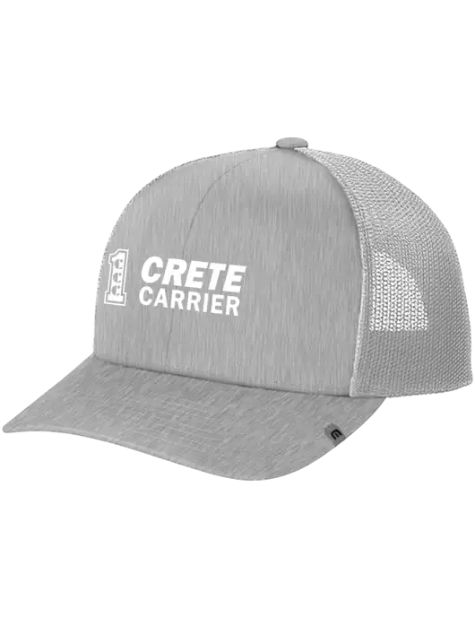TravisMathew Light Medium Grey Heather Cruz Trucker Cap w/Crete Carrier Logo
