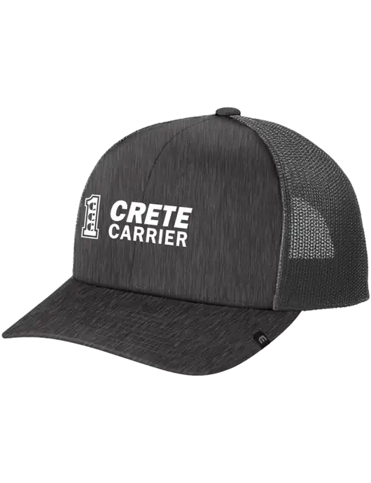 TravisMathew Very Dark Grey Heather Cruz Trucker Cap w/Crete Carrier Logo