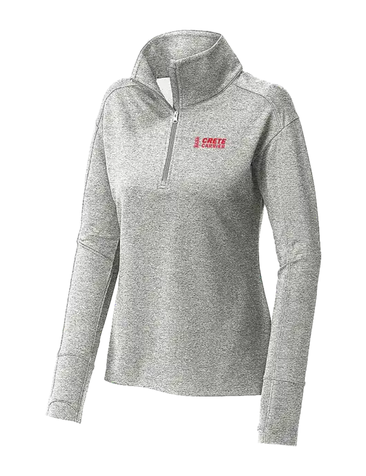 Womens Sport-Wick Flex Fleece Light Grey Heather 1/4-Zip w/Crete Carrier Logo