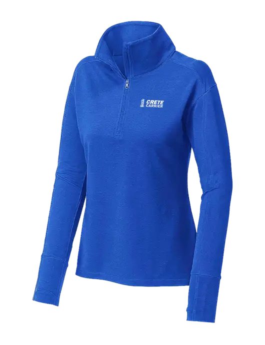 Womens Sport-Wick Flex Fleece Royal Blue 1/4-Zip w/Crete Carrier Logo