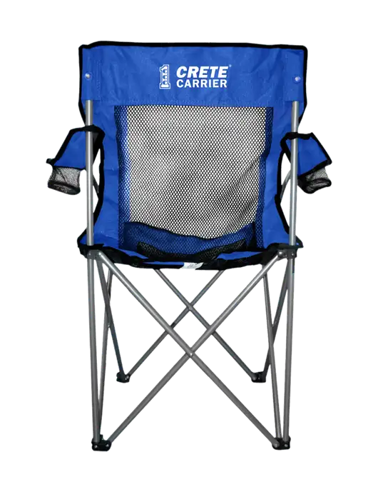 Titan Dark Royal Blue/Black Mesh Folding Chair w/Crete Carrier Logo