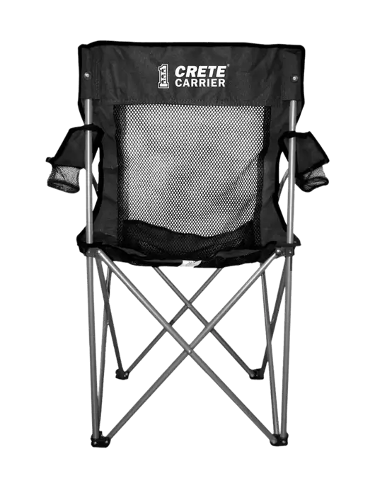 Titan Black/Black Mesh Folding Chair w/Crete Carrier Logo