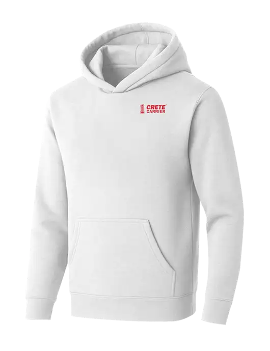 BELLA+CANVAS White Sponge Fleece Pullover Hoodie w/Crete Carrier Logo