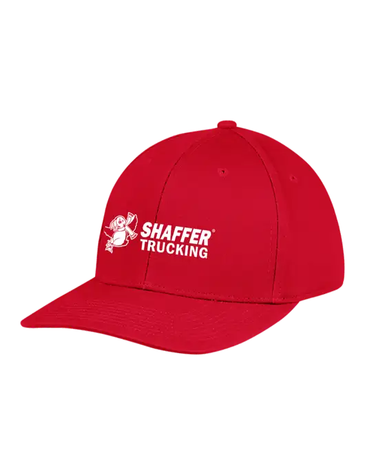 Premium Modern Structured Twill Red Snapback Cap w/Shaffer Trucking Logo