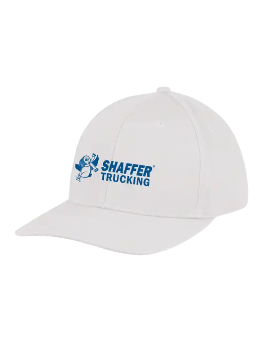 Premium Modern Structured Twill White Snapback Cap w/Shaffer Trucking Logo