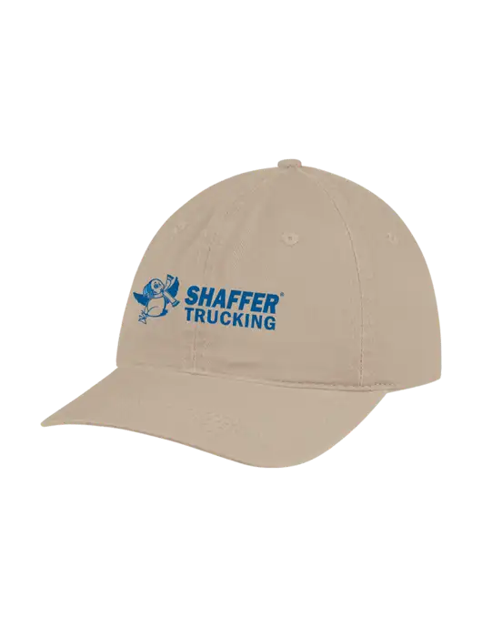 Garment Washed Unstructured Twill Tan Cap w/Shaffer Trucking Logo
