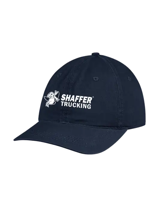 Garment Washed Unstructured Twill Navy Cap w/Shaffer Trucking Logo