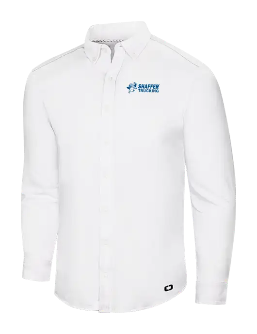 OGIO Bright White Modern Code Stretch Button-Up Shirt w/Shaffer Trucking Logo
