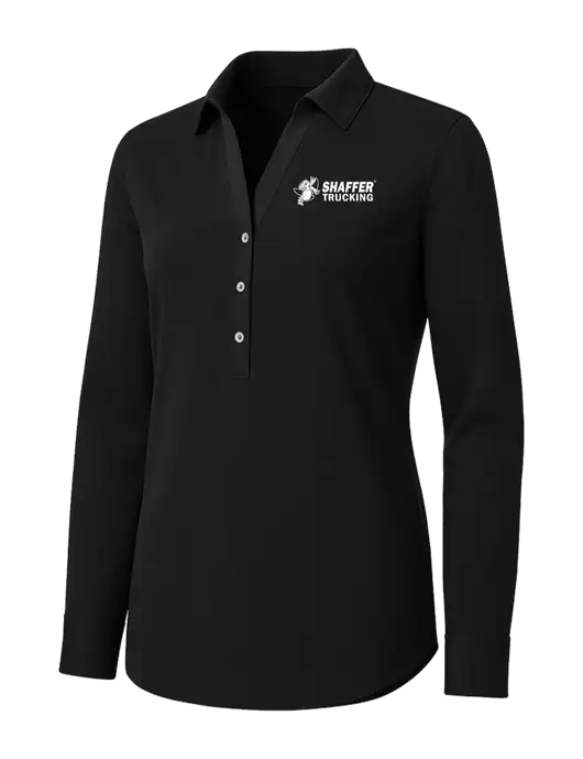 Womens Black City Stretch Shirt w/Shaffer Trucking Logo
