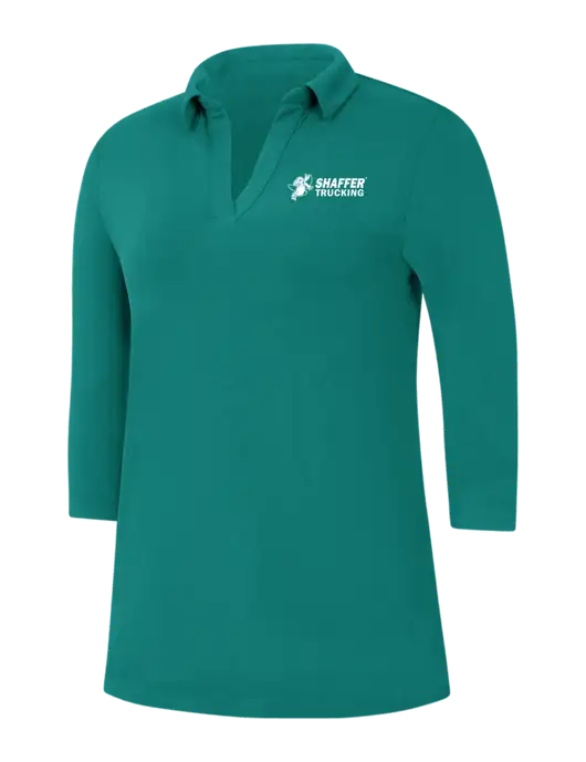 Womens Teal Luxe Knit Tunic w/Shaffer Trucking Logo
