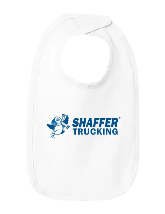 Rabbit Skins White Infant Premium Jersey Bib w/Shaffer Trucking Logo