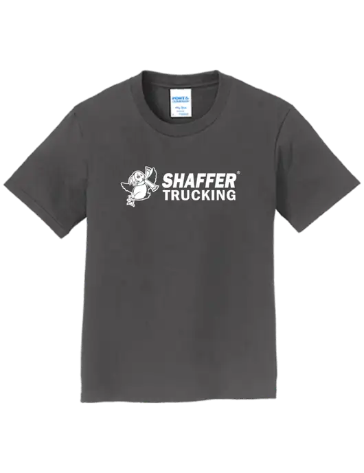 Youth Ring Spun Charcoal 4.5 oz T-Shirt w/Shaffer Trucking Logo
