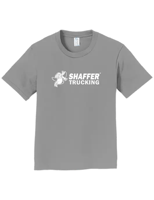 Youth Ring Spun Medium Grey 4.5 oz T-Shirt w/Shaffer Trucking Logo