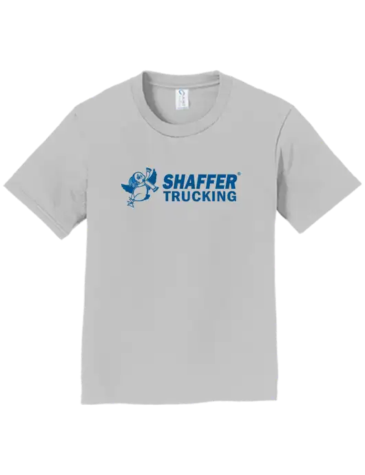 Youth Ring Spun Silver 4.5 oz T-Shirt w/Shaffer Trucking Logo