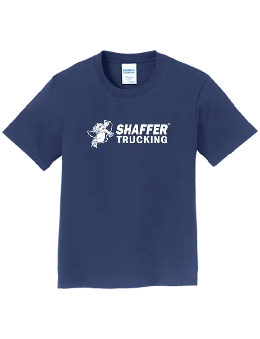 Youth Ring Spun Navy 4.5 oz T-Shirt w/Shaffer Trucking Logo