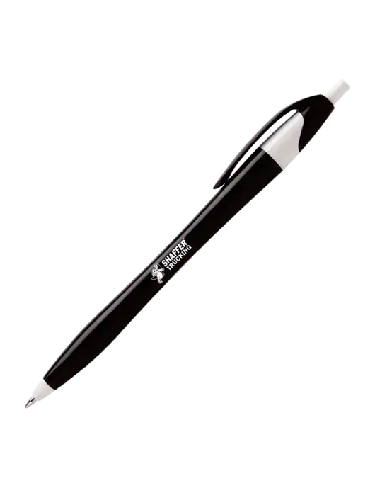 Novella Black/White Executive Pen - Blue Ink w/Shaffer Trucking Logo