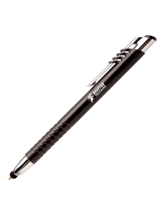 Schirhart Black Stylus Pen - Blue Ink w/Shaffer Trucking Logo