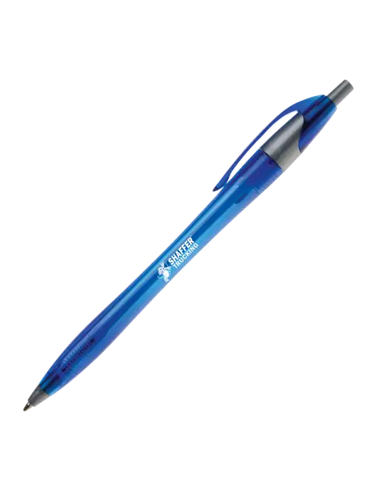 Novella Translucent Blue/Silver Jewel Pen - Blue Ink w/Shaffer Trucking Logo