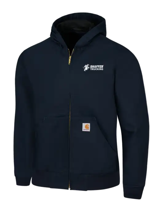 Carhartt Navy Thermal Lined Duck Active Jacket w/Shaffer Trucking Logo