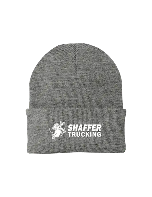 Medium Grey Heather Knit Cap w/Shaffer Trucking Logo