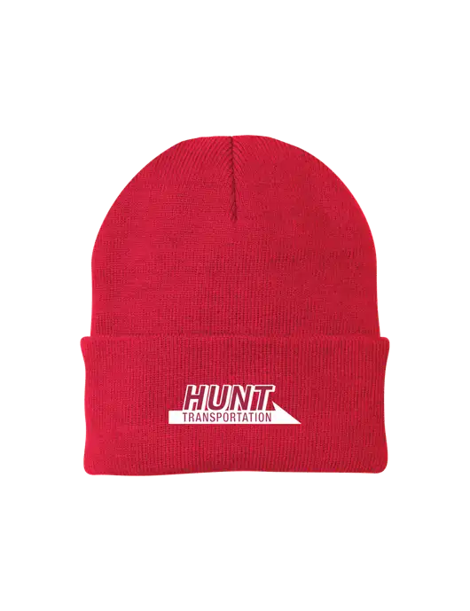 Red Knit Cap w/Hunt Transportation Logo