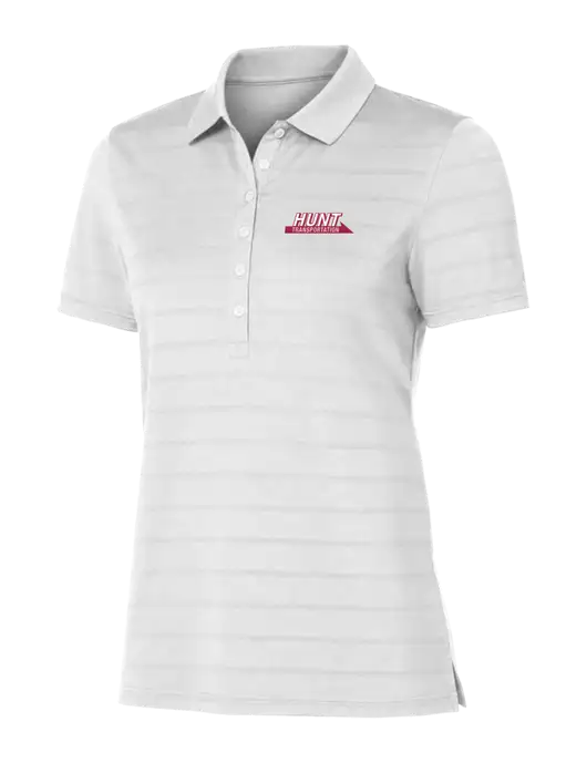 Callaway Womens Bright White Ventilated Polo w/Hunt Transportation Logo