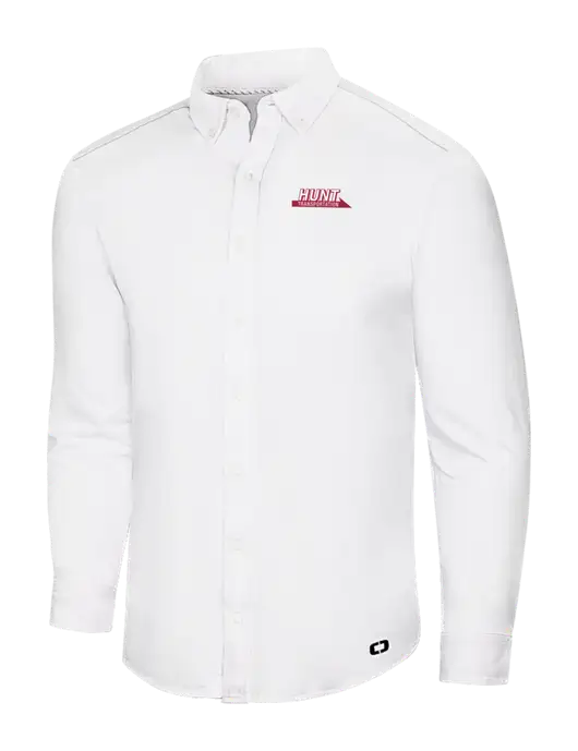 OGIO Bright White Modern Code Stretch Button-Up Shirt w/Hunt Transportation Logo