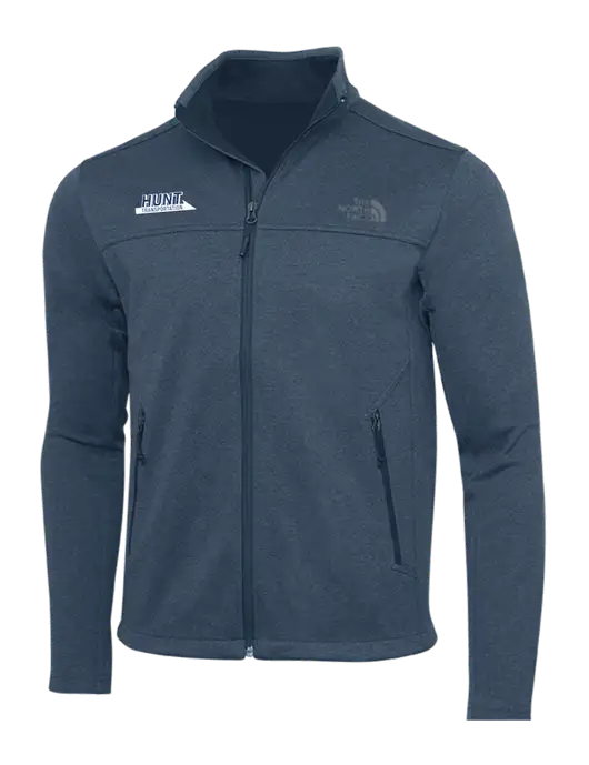 North Face Light Navy Heather Ridgewall Soft Shell Jacket w/Hunt Transportation Logo