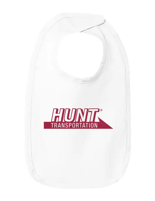 Rabbit Skins White Infant Premium Jersey Bib w/Hunt Transportation Logo