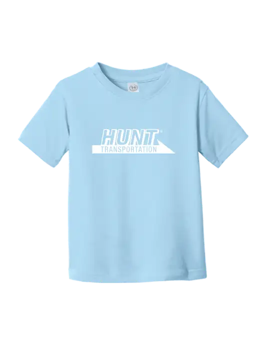 Rabbit Skins Light Blue Toddler Fine Jersey Tee w/Hunt Transportation Logo