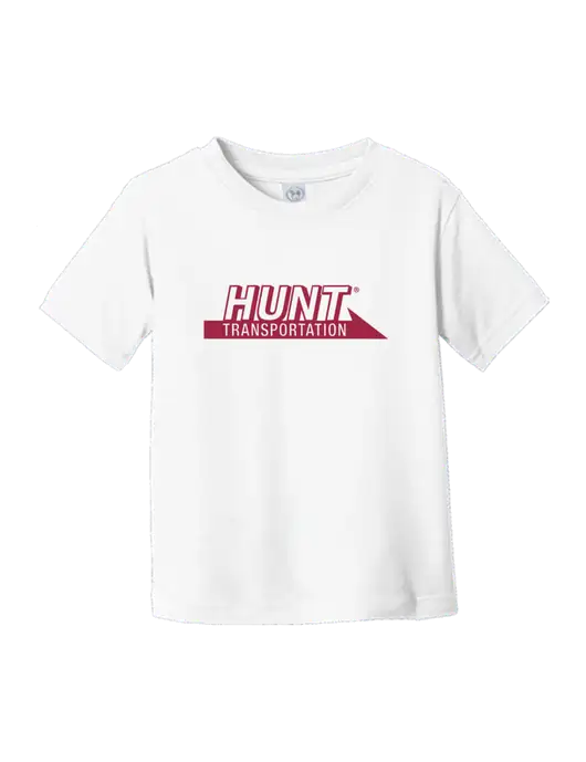 Rabbit Skins White Toddler Fine Jersey Tee w/Hunt Transportation Logo
