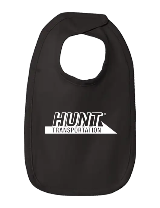 Rabbit Skins Black Infant Premium Jersey Bib w/Hunt Transportation Logo