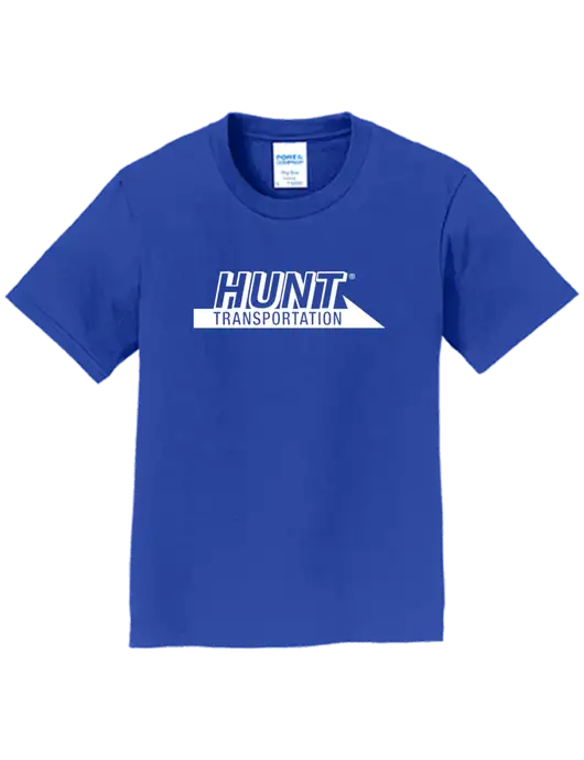 Youth Ring Spun Royal 4.5 oz T-Shirt w/Hunt Transportation Logo